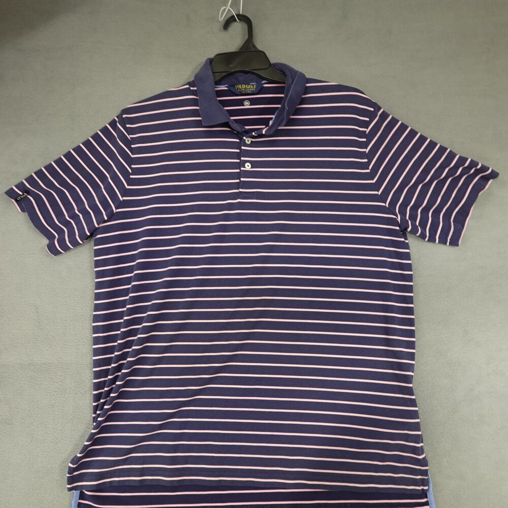 Polo Golf Ralph Lauren Performance Striped Blue Purple‎ Shirt XL Faded